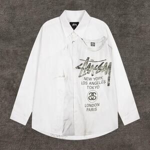 Stussy Men's White Long-Sleeve Shirt